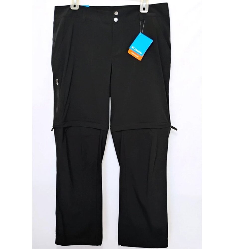 NWT Columbia Omni-Shield Womens Black Convertible Pants UPF 50 Size 14S Short